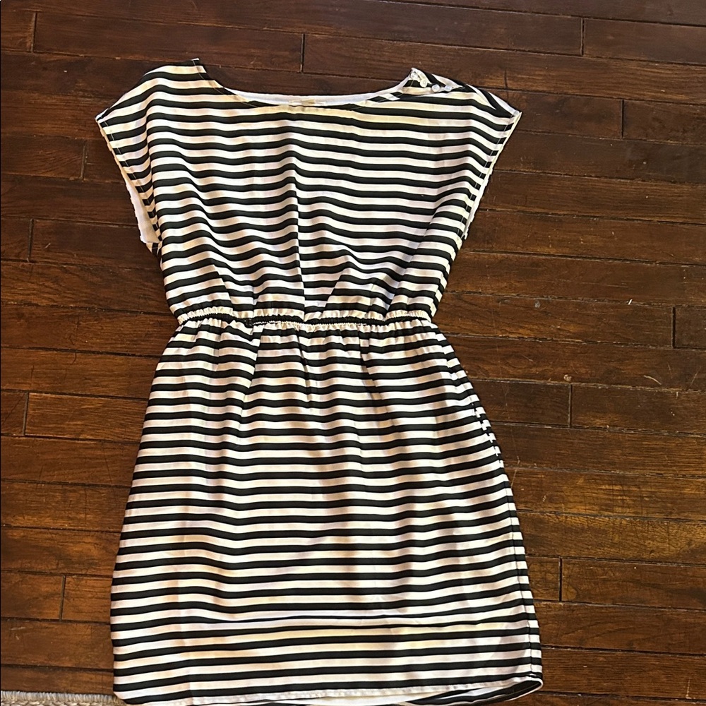 Tulle Black and White Striped Kids Dress